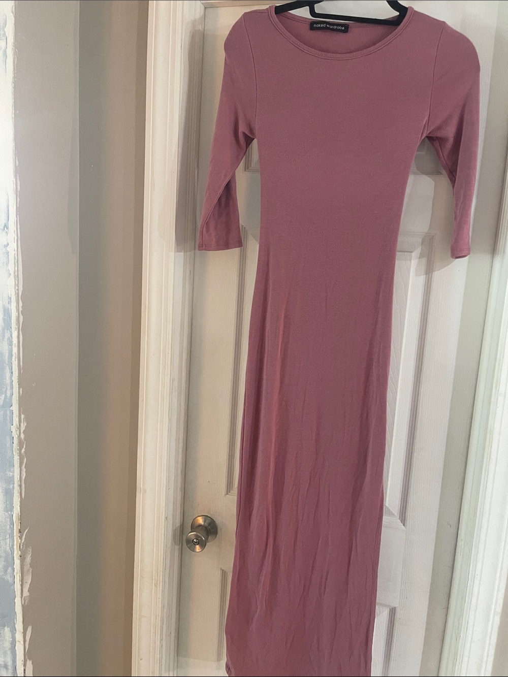 naked wardrobe Mauve Scoop Neck Maxi Dress
